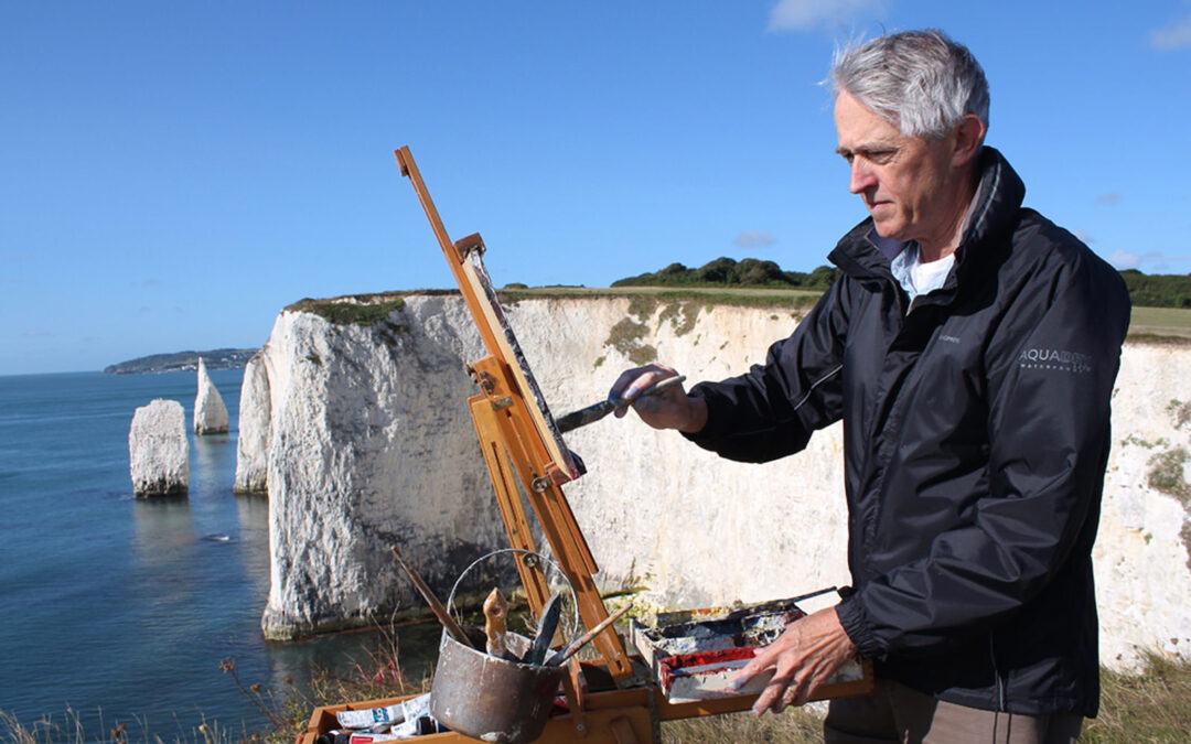 September 2014 | Jeremy Painting Old Harry, the Pinnacle and the Haystack | Swanage, Dorset
