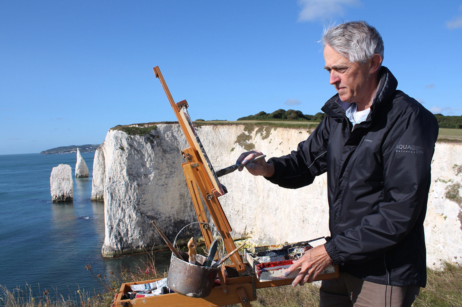 September 2014 | Jeremy Painting Old Harry, the Pinnacle and the Haystack | Swanage, Dorset
